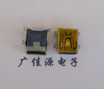 厦门MINI USB 5P 接口 母座 全贴带麦拉 高9.6带0.9柱子