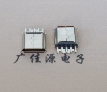 厦门Micro USB母座 防水接口焊线夹板式悬空翻边