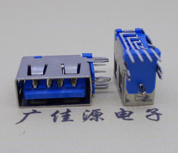 厦门USB 测插2.0母座 短体10.0MM 接口 蓝色胶芯
