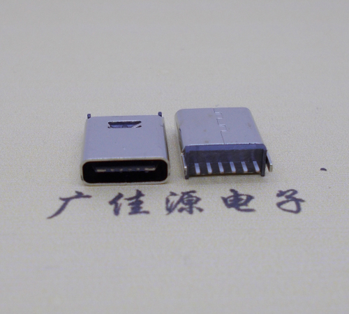 厦门直立式插板Type-C6p母座连接器高H=10.0mm