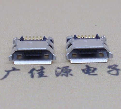 厦门高品质Micro USB 5P B型口母座,5.9间距前插/后贴端SMT