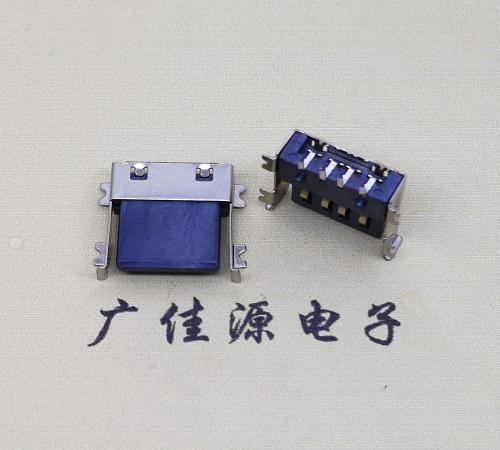 厦门薄胶芯母座 USB2.0卧式贴板A母10.0短体尺寸