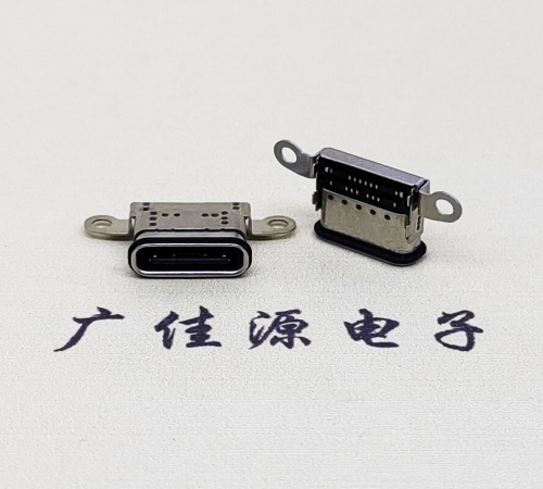 厦门USB 3.1C口.TYPE-C16P防水双排贴插座带螺丝孔